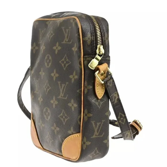 LOUIS VUITTON Danube Shoulder Bag Monogram Leather Brown France